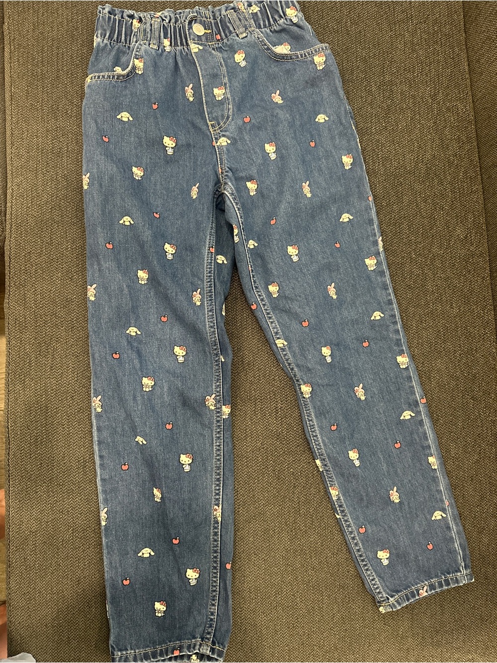 NWOT Hello Kitty & Friends x H&M Jeans Girls 9-10Y Sanrio adjustable waist
